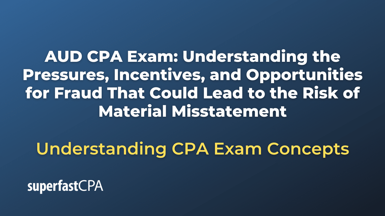 Understanding the Pressures, Incentives, and Opportunities for Fraud That Could Lead to the Risk of Material Misstatement