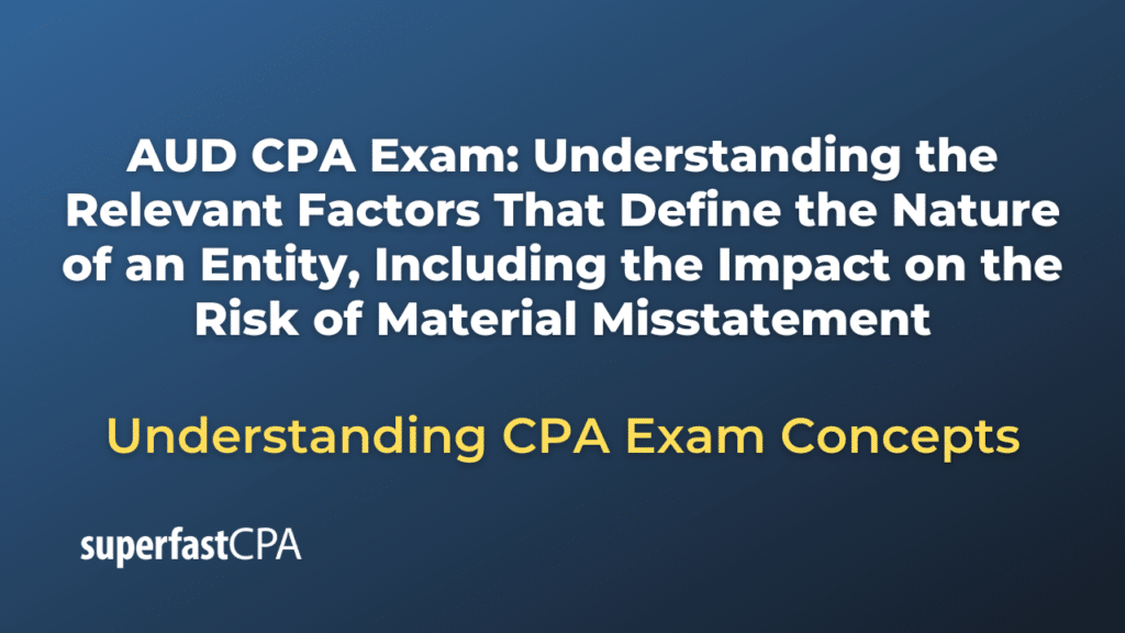 Understanding the Relevant Factors That Define the Nature of an Entity, Including the Impact on the Risk of Material Misstatement