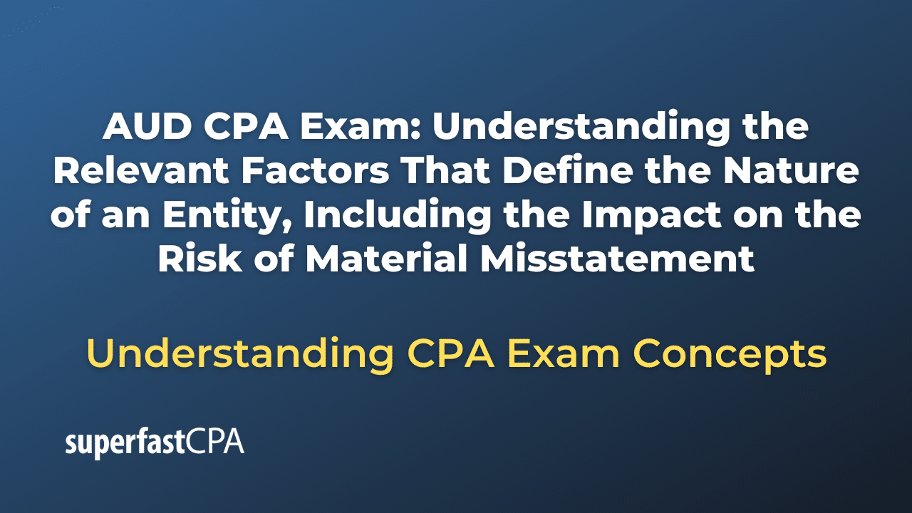 Understanding the Relevant Factors That Define the Nature of an Entity, Including the Impact on the Risk of Material Misstatement