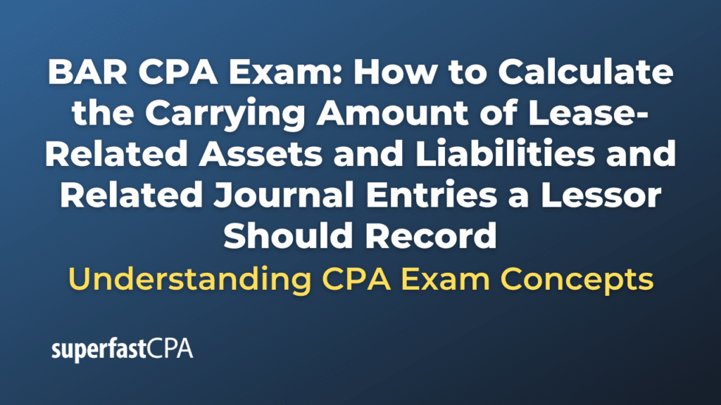 How to Calculate the Carrying Amount of Lease-Related Assets and Liabilities and Related Journal Entries a Lessor Should Record