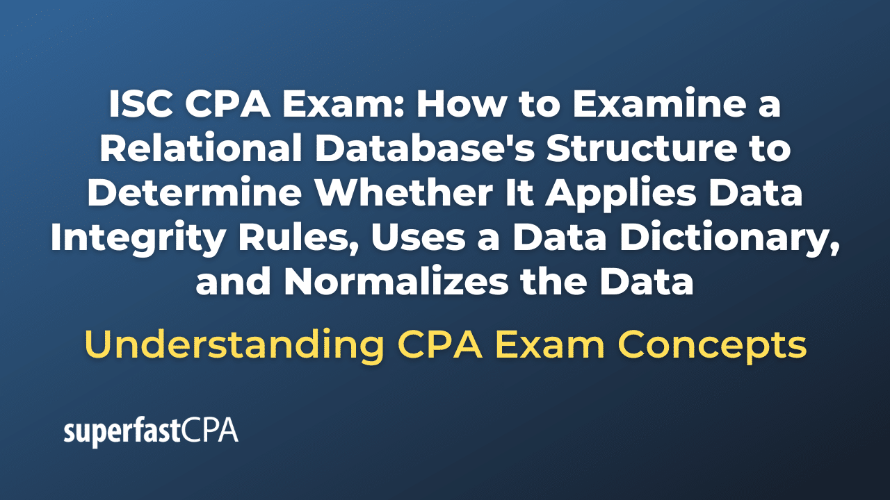 How to Examine a Relational Database's Structure to Determine Whether It Applies Data Integrity Rules, Uses a Data Dictionary, and Normalizes the Data