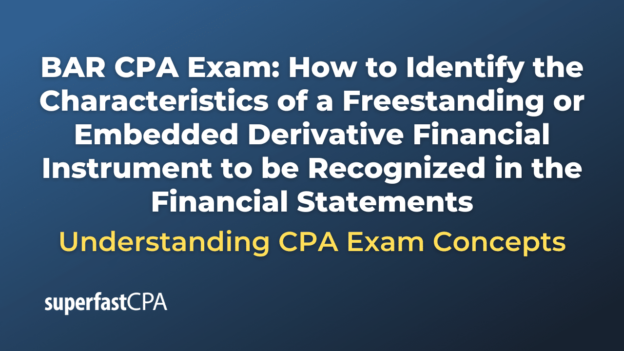 How to Identify the Characteristics of a Freestanding or Embedded Derivative Financial Instrument to be Recognized in the Financial Statements
