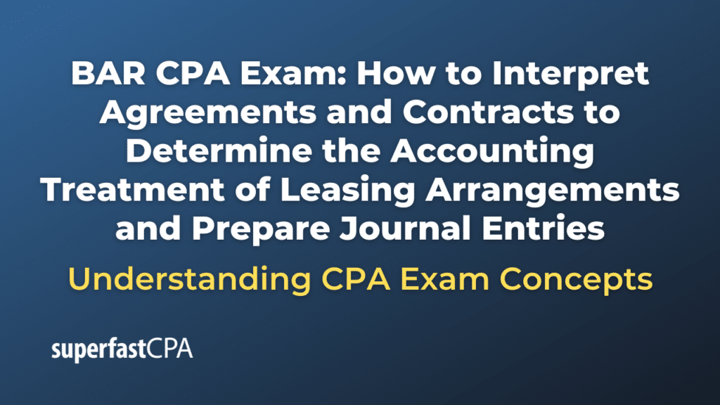 How to Interpret Agreements and Contracts to Determine the Accounting Treatment of Leasing Arrangements and Prepare Journal Entries