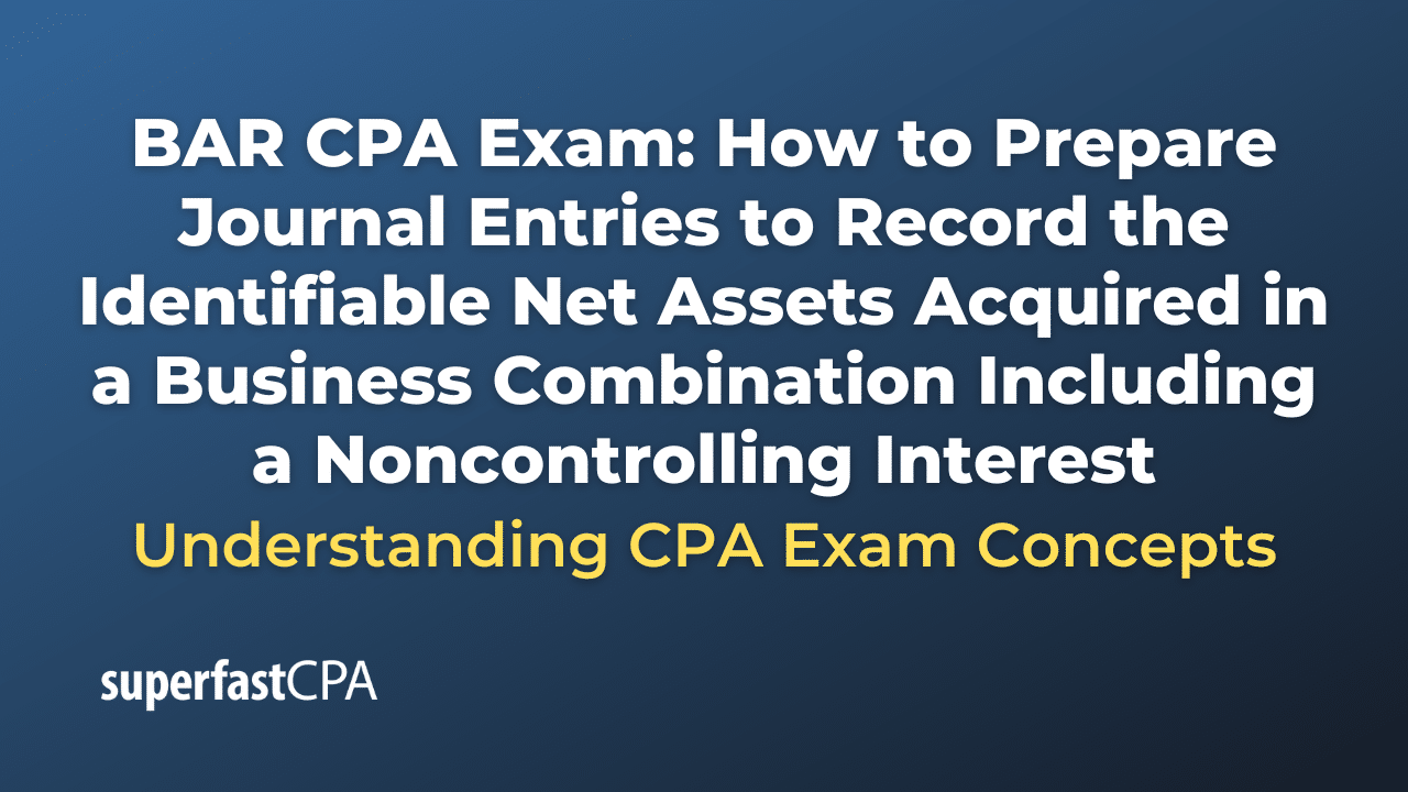 How to Prepare Journal Entries to Record the Identifiable Net Assets Acquired in a Business Combination Including a Noncontrolling Interest