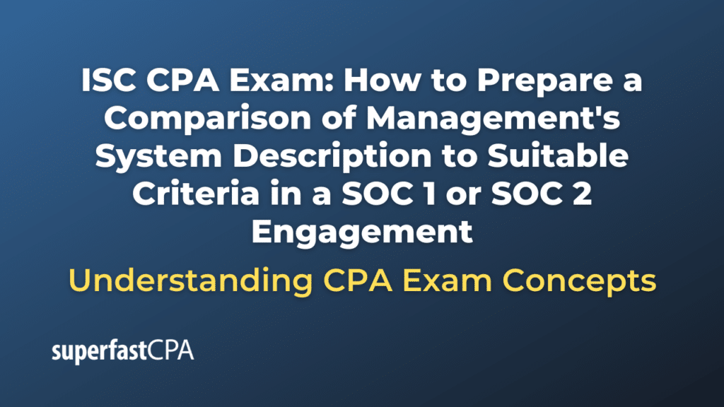 How to Prepare a Comparison of Management's System Description to Suitable Criteria in a SOC 1 or SOC 2 Engagement