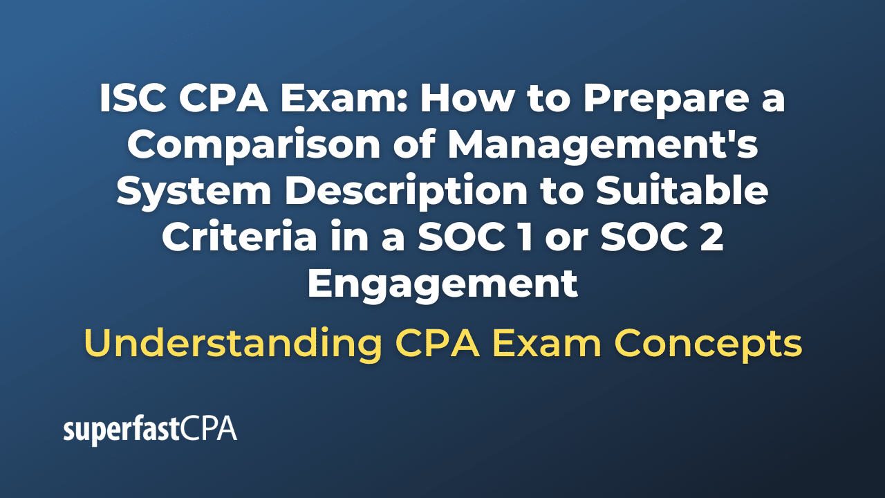 How to Prepare a Comparison of Management's System Description to Suitable Criteria in a SOC 1 or SOC 2 Engagement