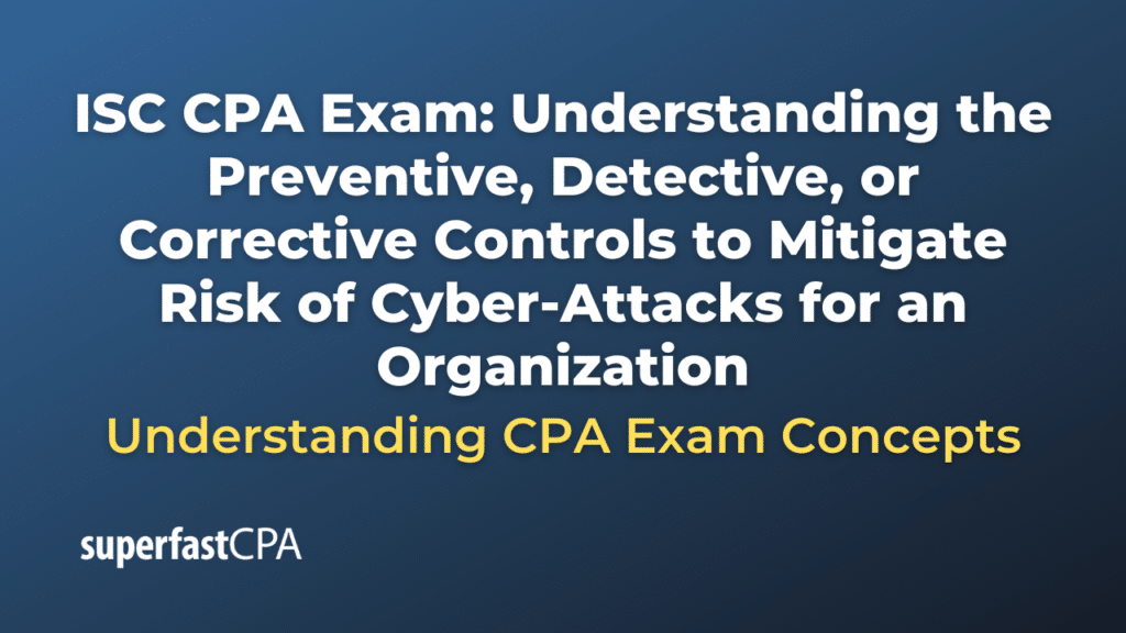 Understanding the Preventive, Detective, or Corrective Controls to Mitigate Risk of Cyber-Attacks for an Organization