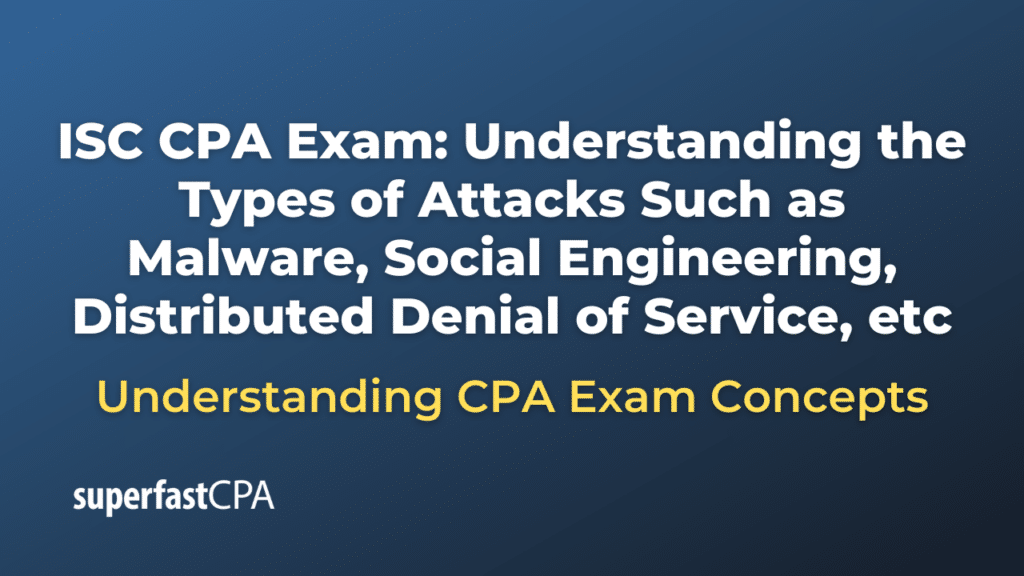 Understanding the Types of Attacks Such as Malware, Social Engineering, Distributed Denial of Service, etc