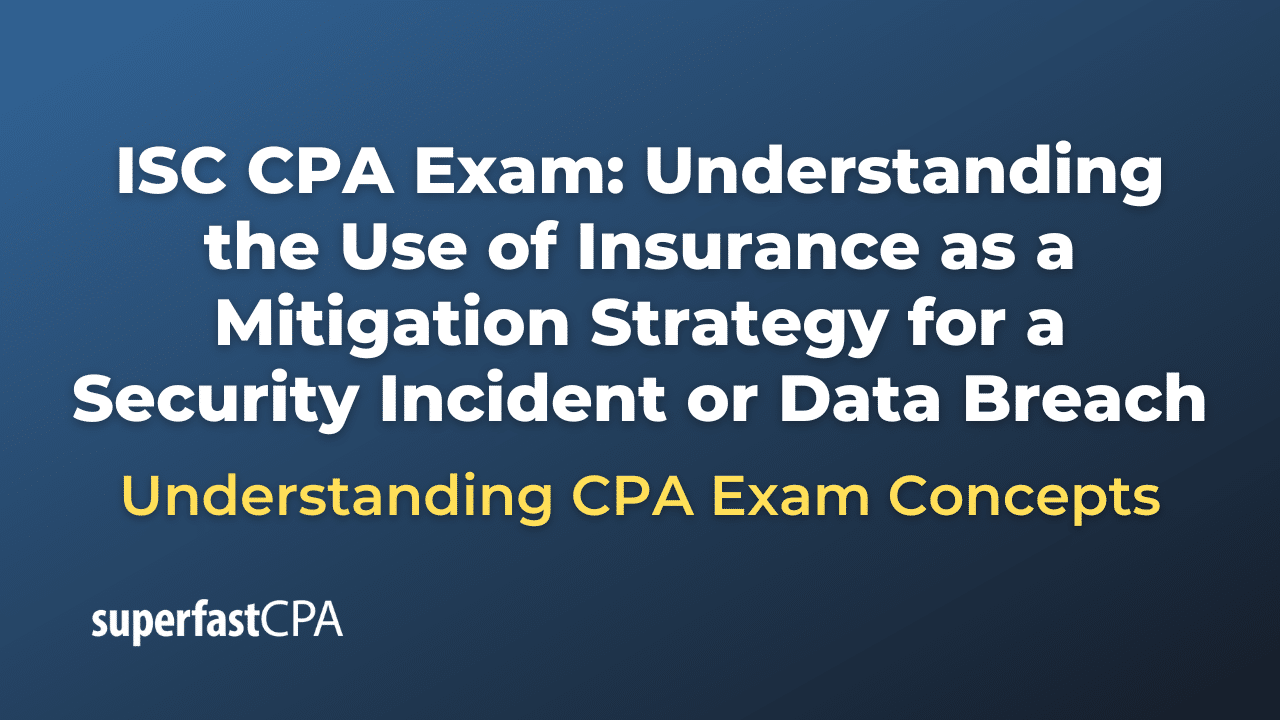 Understanding the Use of Insurance as a Mitigation Strategy for a Security Incident or Data Breach