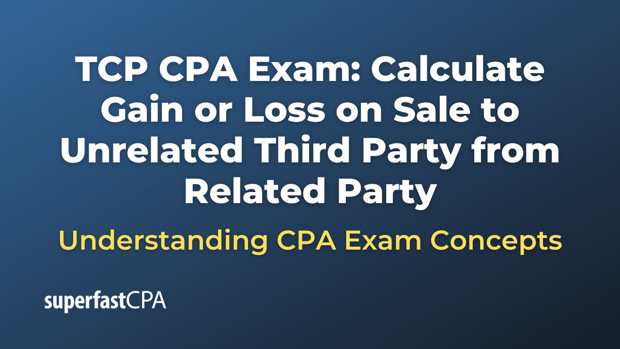 Calculate Gain or Loss on Sale to Unrelated Third Party from Related Party