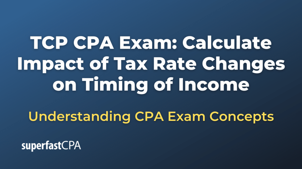 Calculate Impact of Tax Rate Changes on Timing of Income