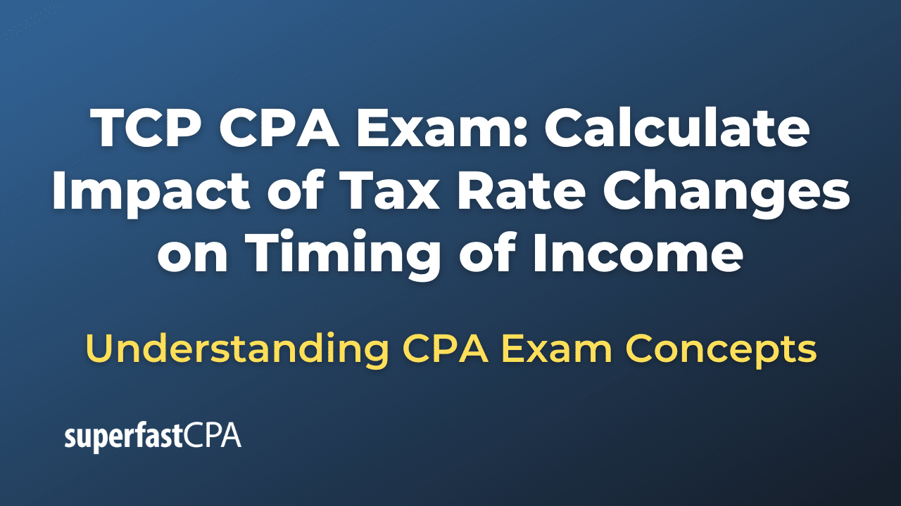 Calculate Impact of Tax Rate Changes on Timing of Income