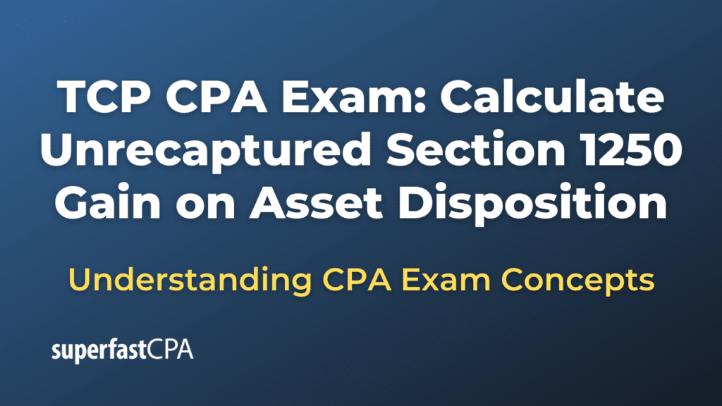 Calculate Unrecaptured Section 1250 Gain on Asset Disposition
