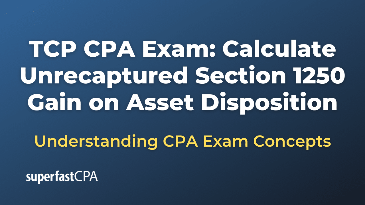 Calculate Unrecaptured Section 1250 Gain on Asset Disposition