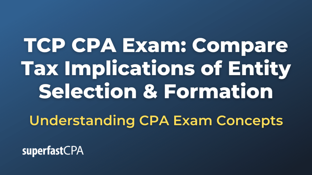 Compare Tax Implications of Entity Selection & Formation
