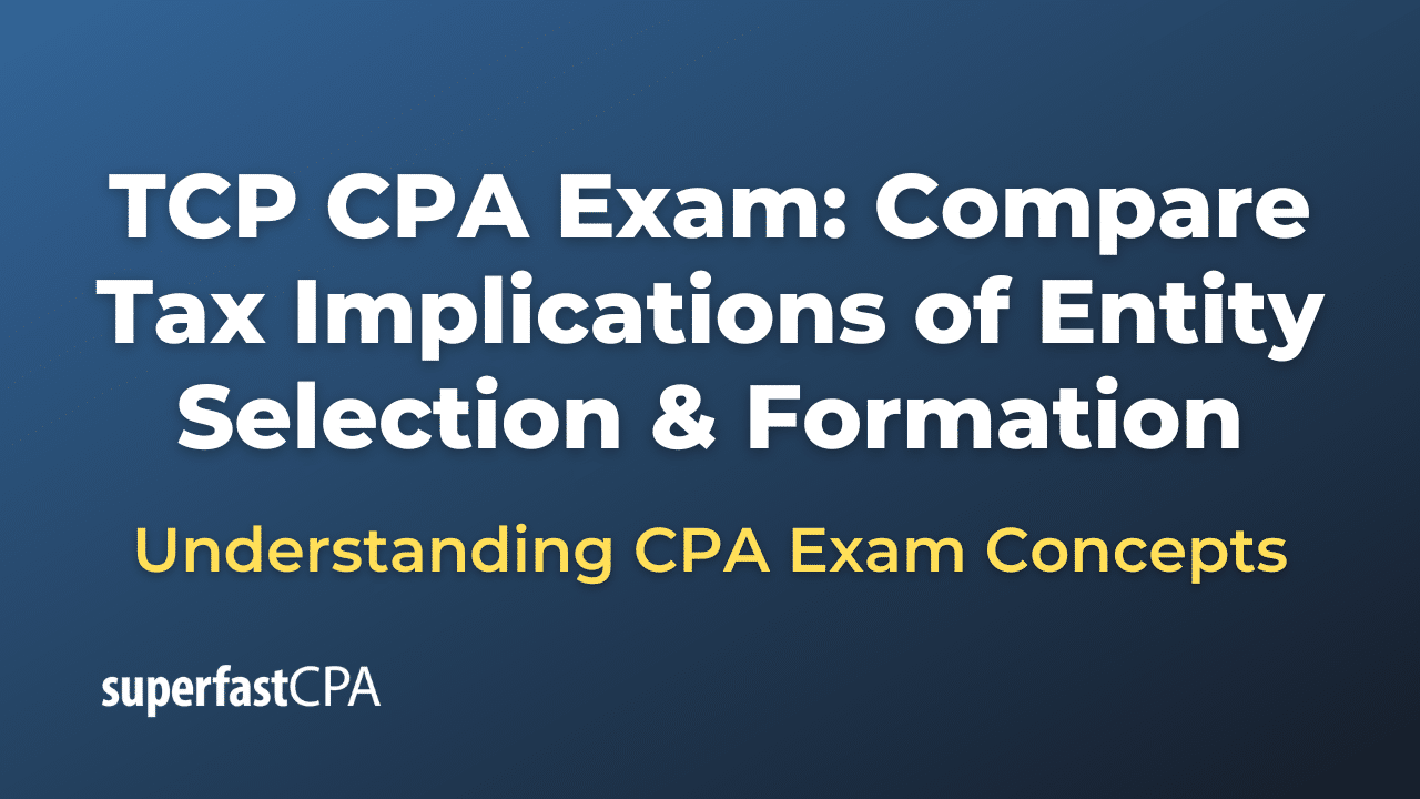 Compare Tax Implications of Entity Selection & Formation