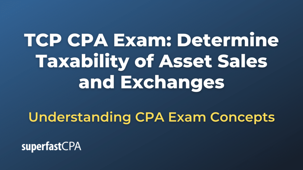 Determine Taxability of Asset Sales and Exchanges