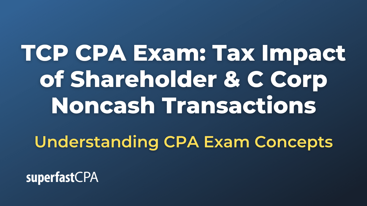 Tax Impact of Shareholder & C Corp Noncash Transactions