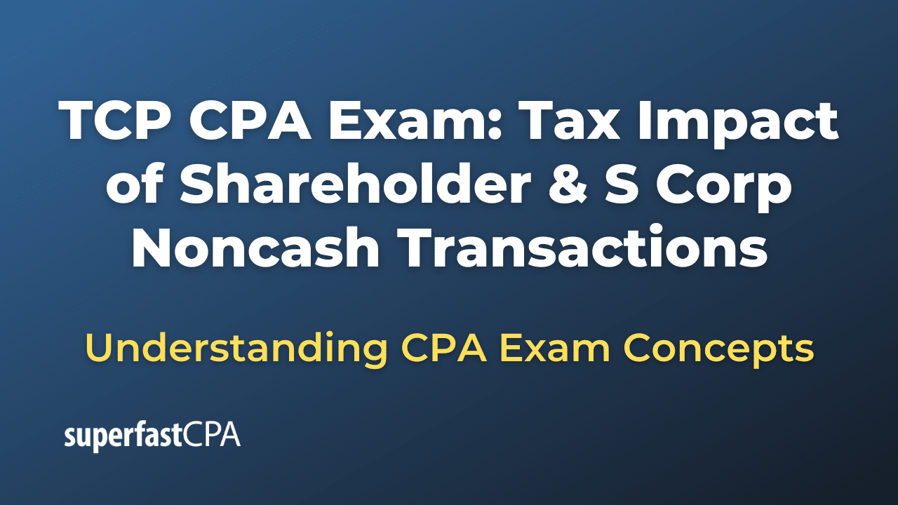 Tax Impact of Shareholder & S Corp Noncash Transactions