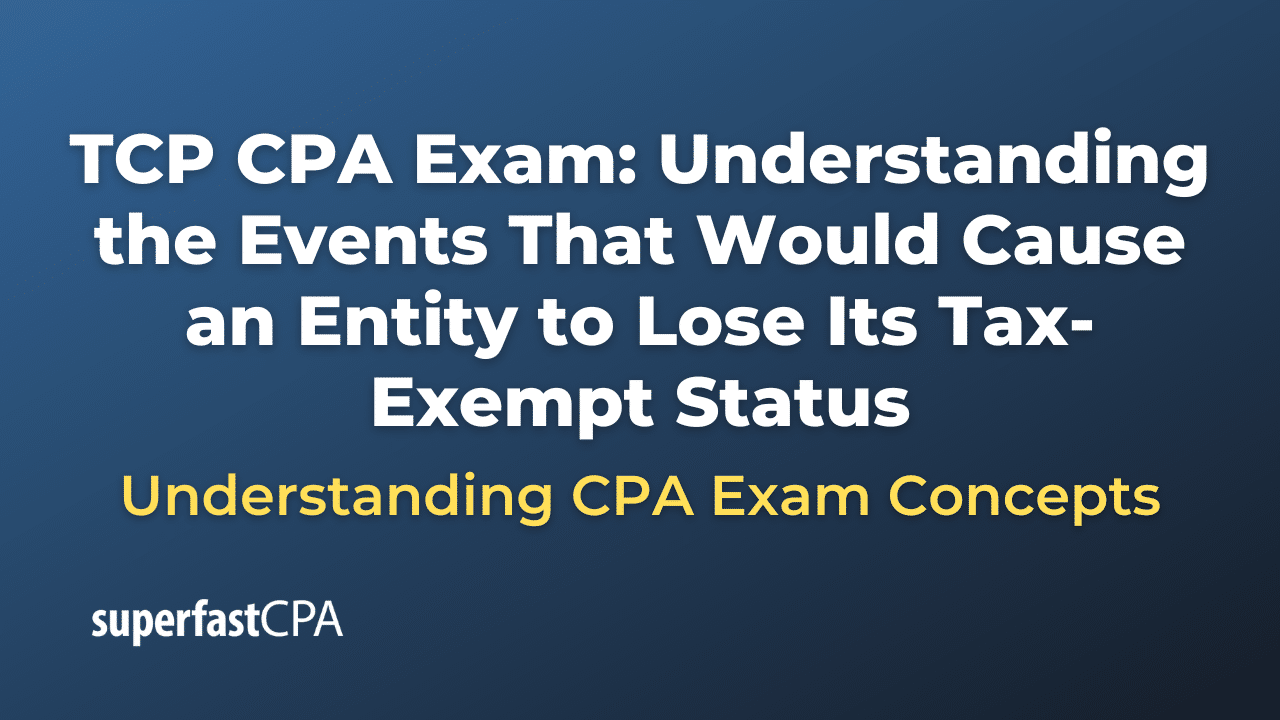 Understanding the Events That Would Cause an Entity to Lose Its Tax-Exempt Status
